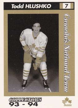 1993-94 Alberta Lotteries Canada's National Team #NNO Todd Hlushko Front
