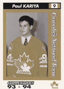 1993-94 Alberta Lotteries Canada's National Team #NNO Paul Kariya Front