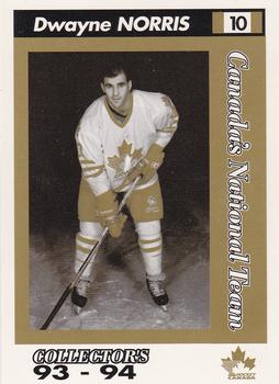 1993-94 Alberta Lotteries Canada's National Team #NNO Dwayne Norris Front