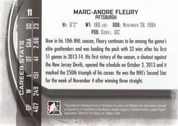 2013-14 In The Game Between the Pipes #11 Marc-Andre Fleury Back