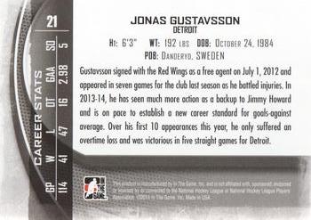 2013-14 In The Game Between the Pipes #21 Jonas Gustavsson Back