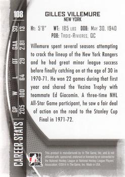 2013-14 In The Game Between the Pipes #108 Gilles Villemure Back