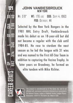 2013-14 In The Game Between the Pipes #121 John Vanbiesbrouck Back
