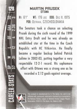 2013-14 In The Game Between the Pipes #128 Martin Prusek Back