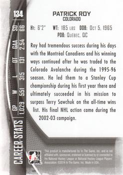 2013-14 In The Game Between the Pipes #134 Patrick Roy Back
