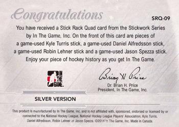 2013-14 In The Game StickWork - Stickrack Quad Silver #SRQ-09 Kyle Turris / Daniel Alfredsson / Robin Lehner / Jason Spezza Back