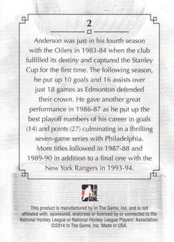 2013-14 In The Game Lord Stanley's Mug #2 Glenn Anderson Back