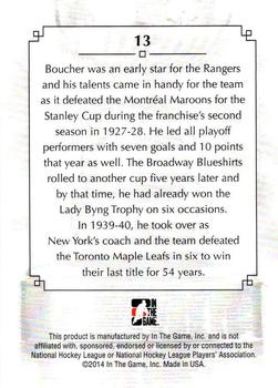 2013-14 In The Game Lord Stanley's Mug #13 Frank Boucher Back
