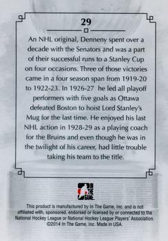 2013-14 In The Game Lord Stanley's Mug #29 Cy Denneny Back