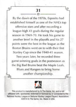 2013-14 In The Game Lord Stanley's Mug #31 Phil Esposito Back