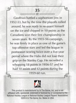 2013-14 In The Game Lord Stanley's Mug #35 Bernie Geoffrion Back