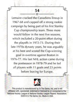 2013-14 In The Game Lord Stanley's Mug #54 Jacques Lemaire Back