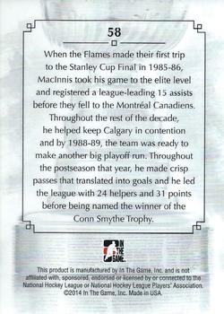 2013-14 In The Game Lord Stanley's Mug #58 Al MacInnis Back