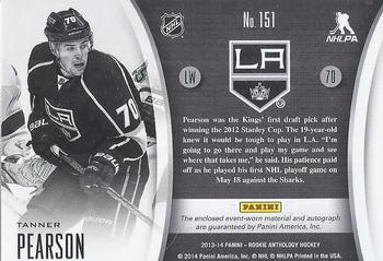 2013-14 Panini Rookie Anthology #151 Tanner Pearson Back