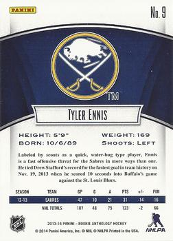 2013-14 Panini Rookie Anthology #9 Tyler Ennis Back