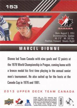 2013 Upper Deck Team Canada - Exclusive Red #153 Marcel Dionne Back