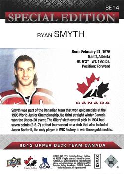 2013 Upper Deck Team Canada - Special Edition #SE14 Ryan Smyth Back