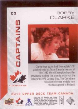 2013 Upper Deck Team Canada - Captains #C3 Bobby Clarke Back