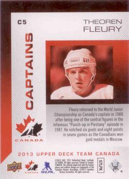 2013 Upper Deck Team Canada - Captains #C5 Theoren Fleury Back