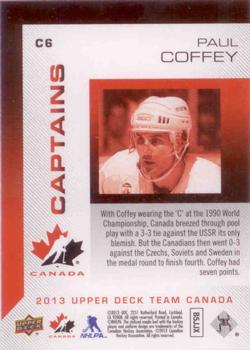2013 Upper Deck Team Canada - Captains #C6 Paul Coffey Back