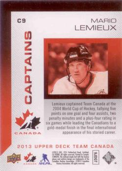 2013 Upper Deck Team Canada - Captains #C9 Mario Lemieux Back