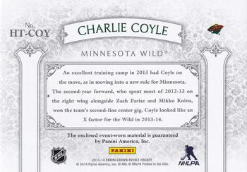 2013-14 Panini Crown Royale - Heirs to the Throne Materials #HT-COY Charlie Coyle Back