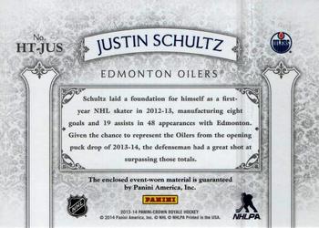 2013-14 Panini Crown Royale - Heirs to the Throne Materials #HT-JUS Justin Schultz Back