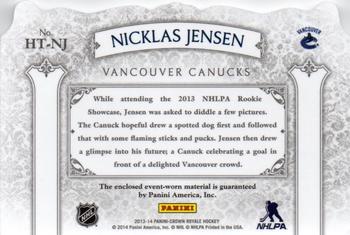 2013-14 Panini Crown Royale - Heirs to the Throne Materials Prime #HT-NJ Nicklas Jensen Back
