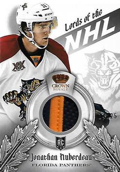 2013-14 Panini Crown Royale - Lords of the NHL Materials Prime #L-JH Jonathan Huberdeau Front
