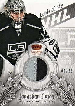 2013-14 Panini Crown Royale - Lords of the NHL Materials Prime #L-JQ Jonathan Quick Front
