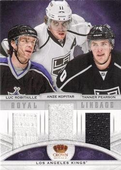 2013-14 Panini Crown Royale - Royal Lineage Materials #RL-LAK Anze Kopitar / Luc Robitaille / Tanner Pearson Front