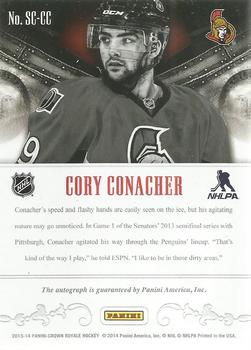2013-14 Panini Crown Royale - Scratching the Surface Signatures #SC-CC Cory Conacher Back