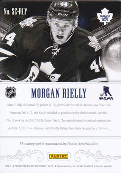 2013-14 Panini Crown Royale - Scratching the Surface Signatures #SC-RLY Morgan Rielly Back
