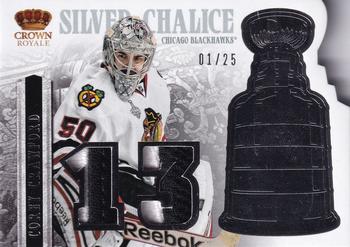 2013-14 Panini Crown Royale - Silver Chalice Materials Prime #SI-CCR Corey Crawford Front