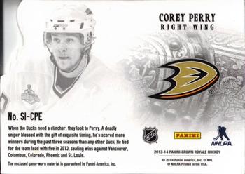 2013-14 Panini Crown Royale - Silver Chalice Materials Prime #SI-CPE Corey Perry Back