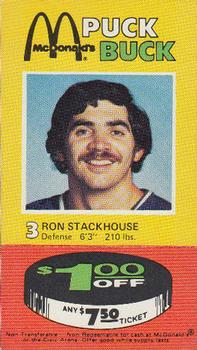1977-78 McDonald's Puck Bucks Pittsburgh Penguins #NNO Ron Stackhouse Front