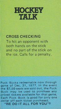 1977-78 McDonald's Puck Bucks Pittsburgh Penguins #NNO Russ Anderson Back