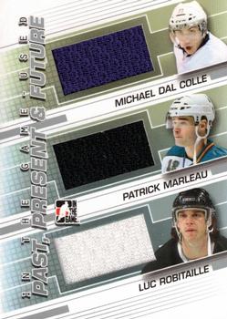 2013-14 In The Game Used - Past Present and Future Silver Version #PPF-02 Luc Robitaille / Patrick Marleau / Michael Dal Colle Front