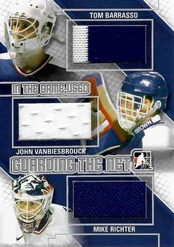 2013-14 In The Game Used - Guarding the Net Triple Jerseys Silver #GTN-13 Tom Barrasso / John Vanbiesbrouck / Mike Richter Front