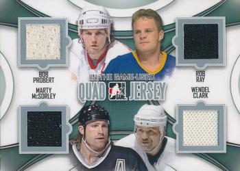 2013-14 In The Game Used - Game Used Quad Jerseys Silver #QJ-09 Bob Probert / Rob Ray / Marty McSorley / Wendel Clark Front