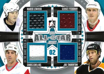 2013-14 In The Game Used - All-Star Jersey Quad Silver Version #ASQJ-11 Mario Lemieux / Sergei Fedorov / Chris Chelios / Joe Thornton Front