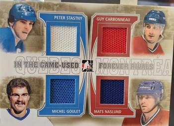 2013-14 In The Game Used - Forever Rivals Quad Jerseys Silver #FR-06 Peter Stastny / Michel Goulet / Guy Carbonneau / Mats Naslund Front