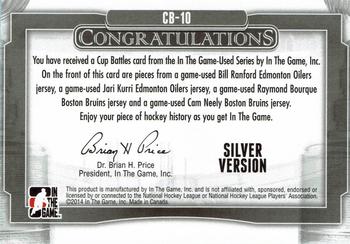 2013-14 In The Game Used - Cup Battles Silver #CB-10 Bill Ranford / Jari Kurri / Raymond Bourque / Cam Neely Back