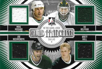 2013-14 In The Game Used - Quad Franchise Silver Version #QF-12 Mike Modano / Ed Belfour / Joe Nieuwendyk / Brett Hull Front