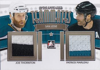 2013-14 In The Game Used - Teammates Jerseys Gold #TM-03 Joe Thornton / Patrick Marleau Front