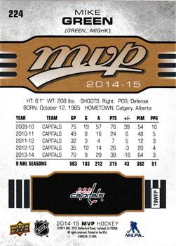 2014-15 Upper Deck MVP #224 Mike Green Back