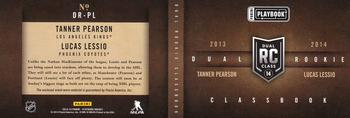2013-14 Panini Playbook - Dual Rookie Classbook #DR-PL Tanner Pearson / Lucas Lessio Back