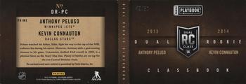 2013-14 Panini Playbook - Dual Rookie Classbook Prime #DR-PC Anthony Peluso / Kevin Connauton Back