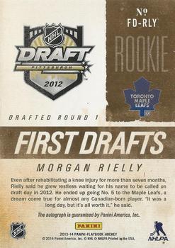 2013-14 Panini Playbook - First Drafts Signatures #FD-RLY Morgan Rielly Back