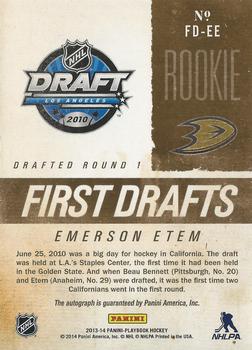 2013-14 Panini Playbook - First Drafts Signatures #FD-EE Emerson Etem Back
